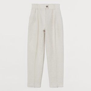 Linen-blend Pants Beige H&M